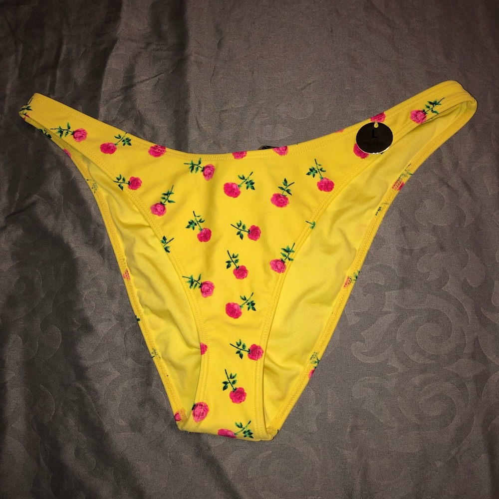 Yellow Floral Bikini Bottoms